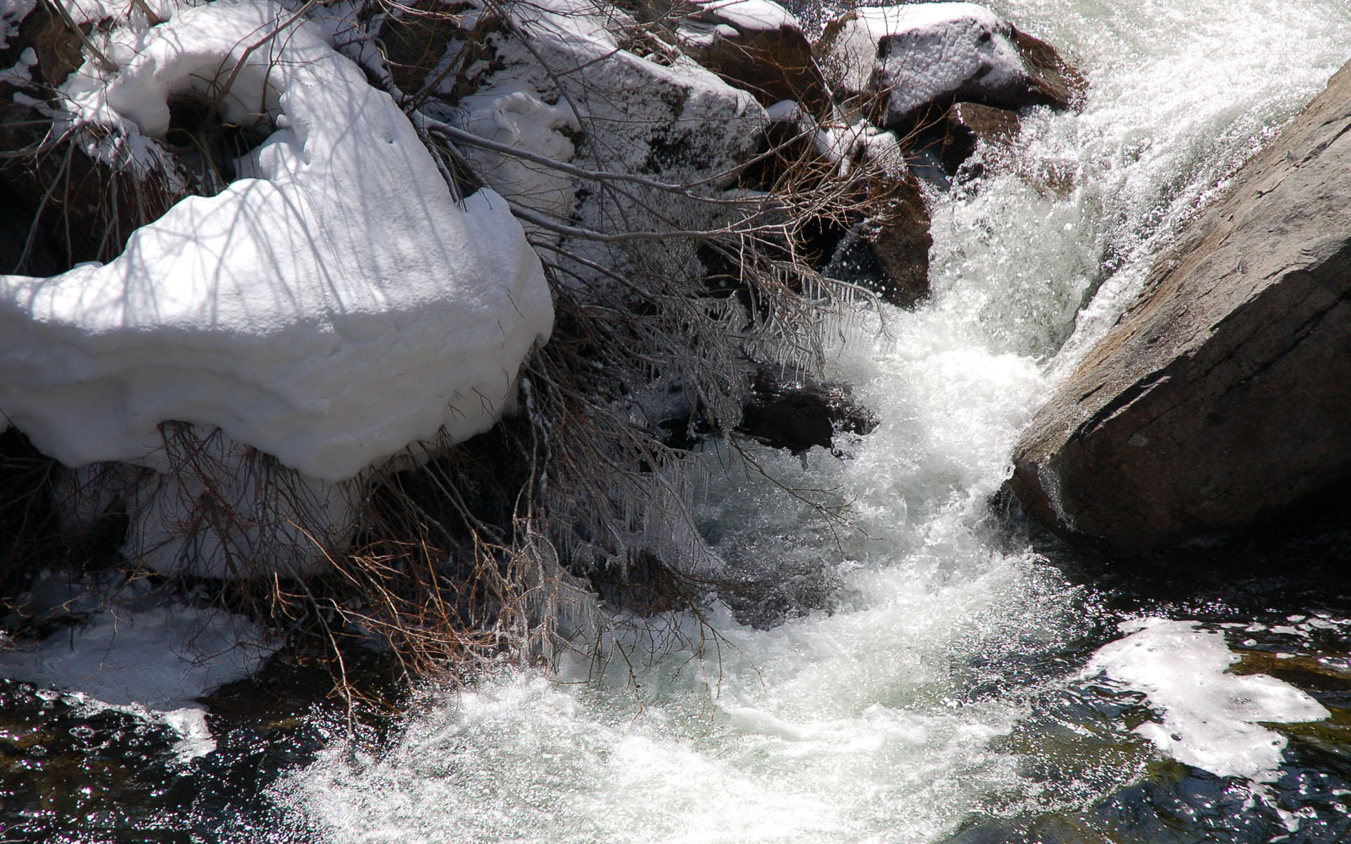 Fonds d'cran Nature Fleuves - Rivires - Torrents petit torrent givr