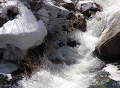 Fonds d'cran Nature petit torrent givr