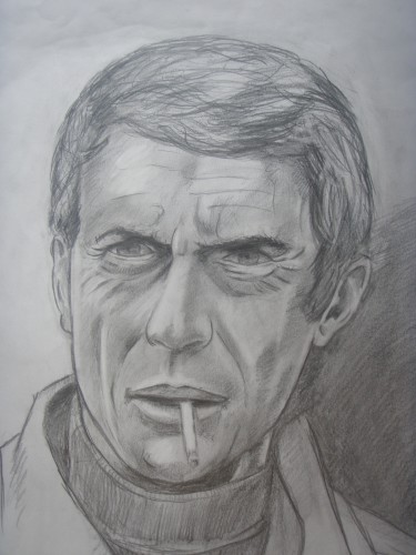 Wallpapers Art - Pencil Portraits Steve McQueen