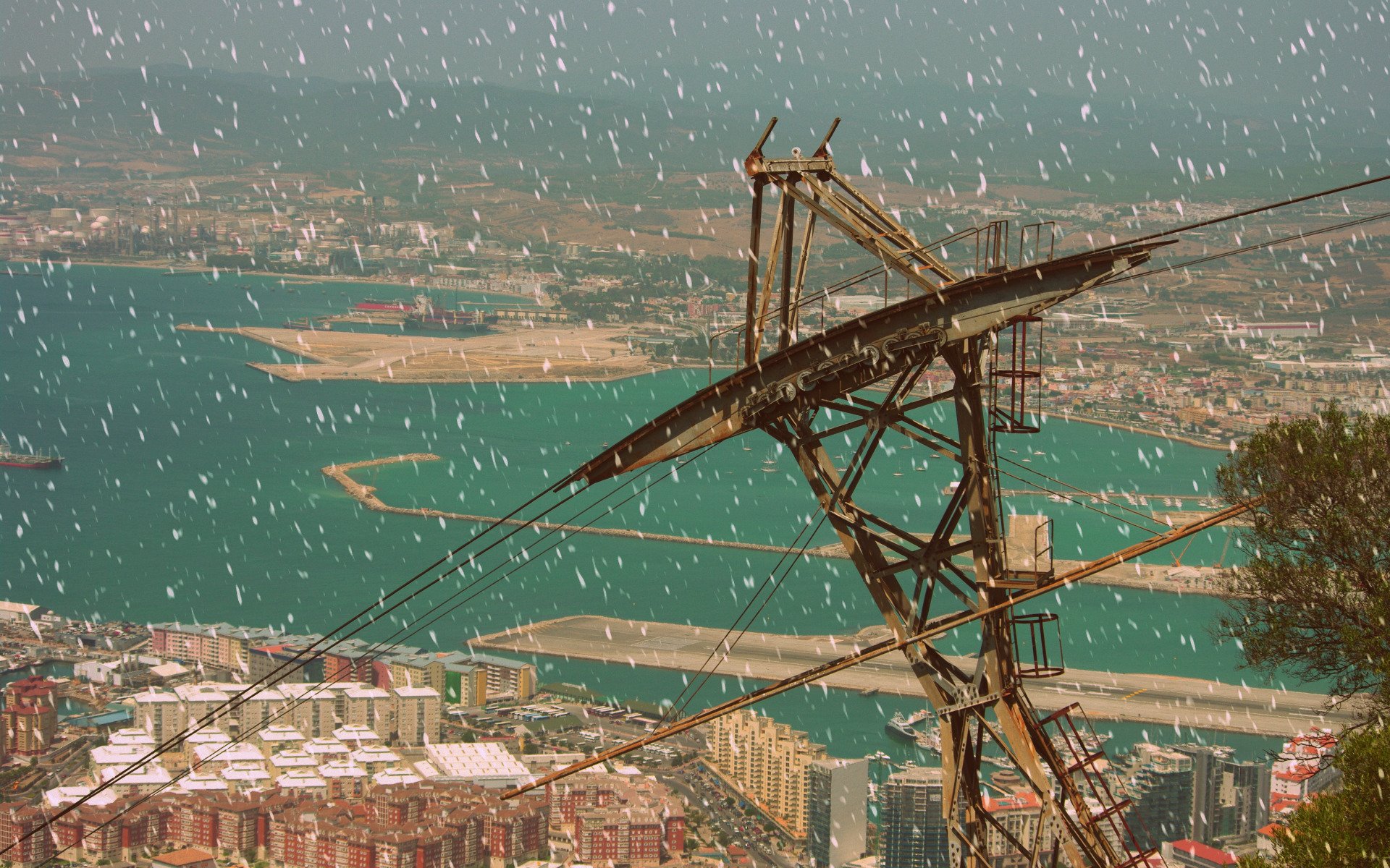 Wallpapers Constructions and architecture Cities - Towns 1960 - Gibraltar sous la neige