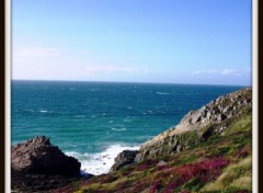 Fonds d'cran Nature bruyre rocher mer sur la cte du cap frhel 