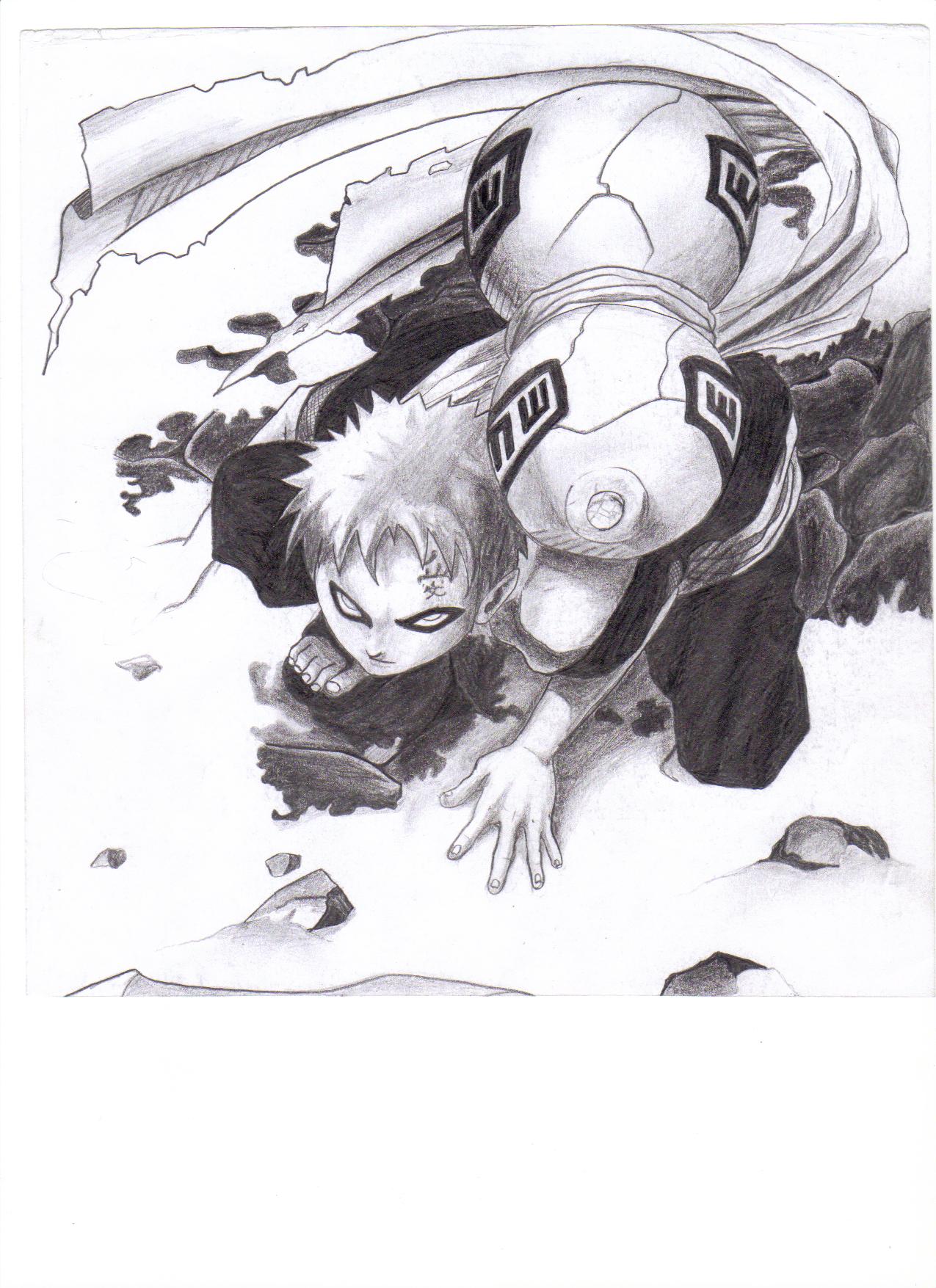 Wallpapers Art - Pencil Manga - Naruto gaara