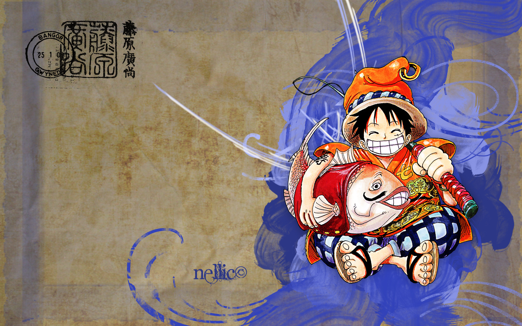 Fonds d'cran Manga One Piece Luffy en vacances