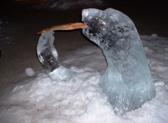 Fonds d'cran Objets ours sculpt dans la glace