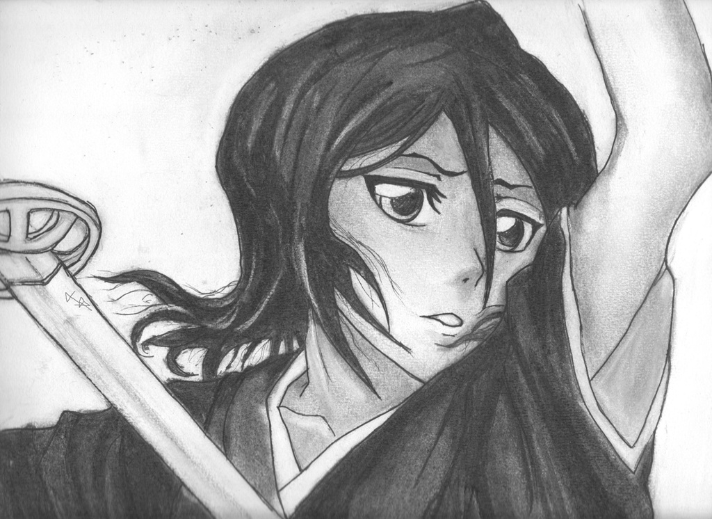 Fonds d'cran Art - Crayon Manga - Bleach Rukia Shinigami