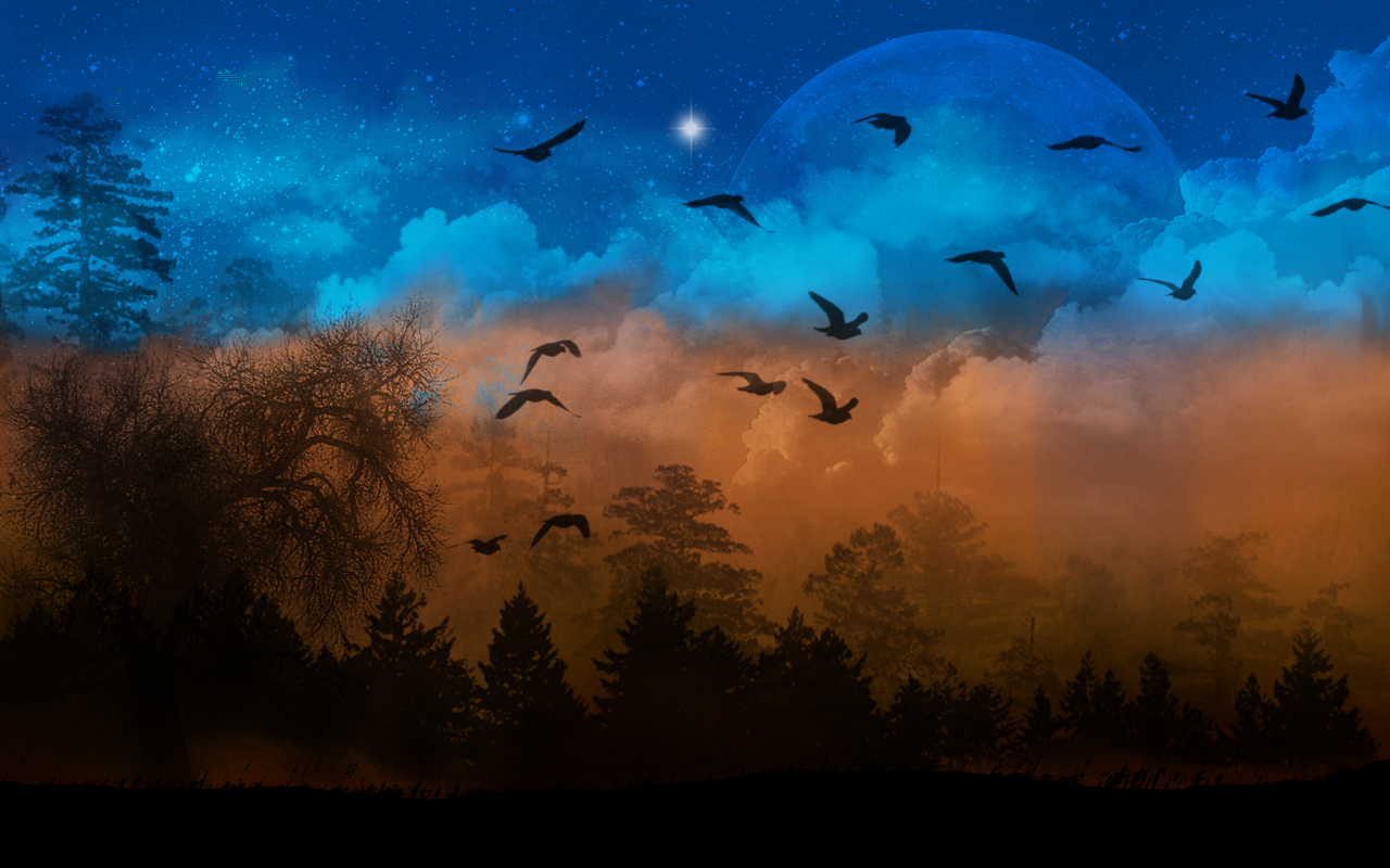 Wallpapers Digital Art Nature - Landscapes Crepuscule nuit