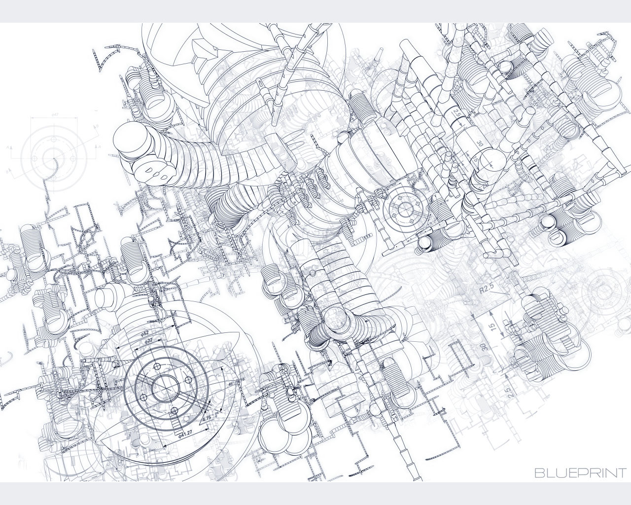 Wallpapers Digital Art Abstract BluePrint