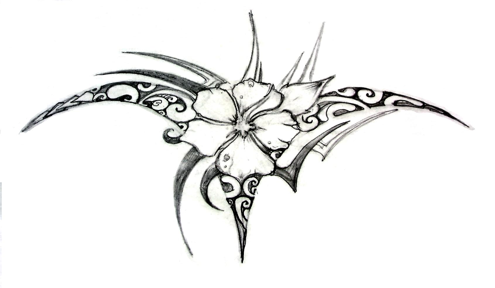 Wallpapers Art - Pencil Tattoos Hibiscus