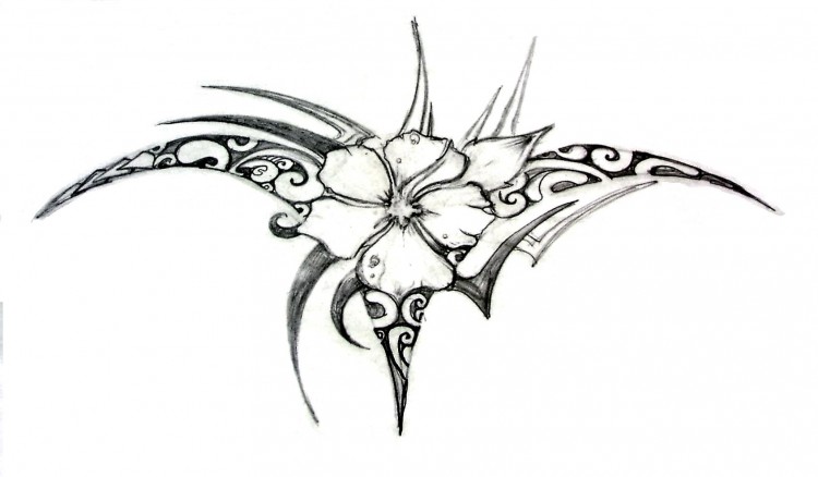 Wallpapers Art - Pencil Tattoos Hibiscus