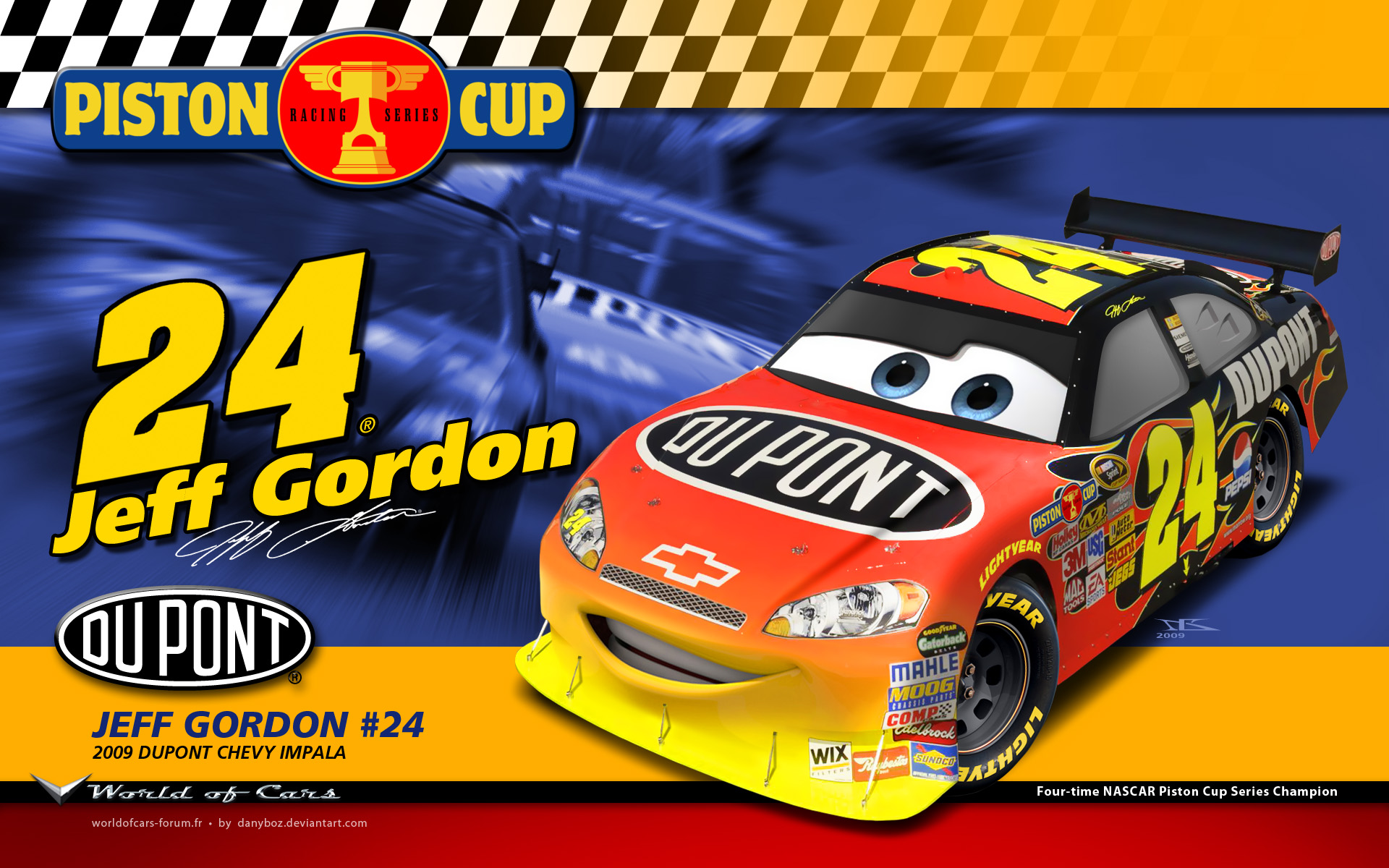 Wallpapers Cartoons Cars 1 and 2 Jeff Gordon - Piston Cup Racer