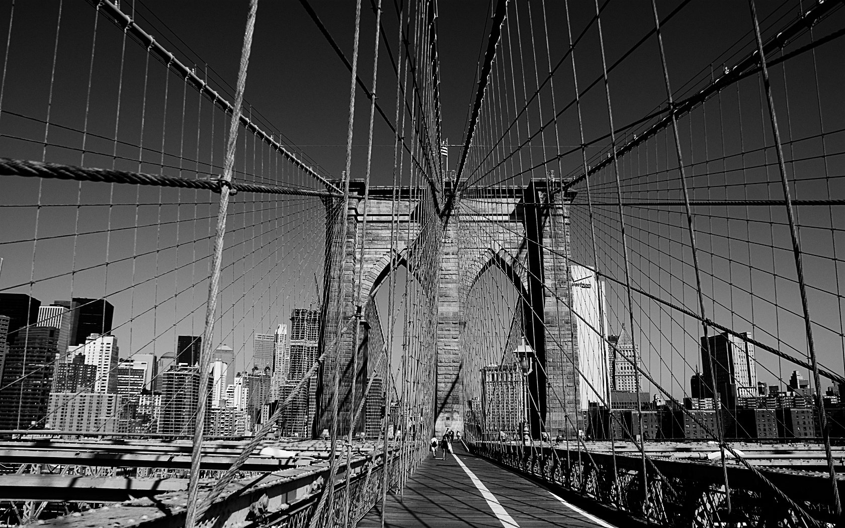 Wallpapers Constructions and architecture Bridges - Aqueduct Brooklyn Bridge in B&W