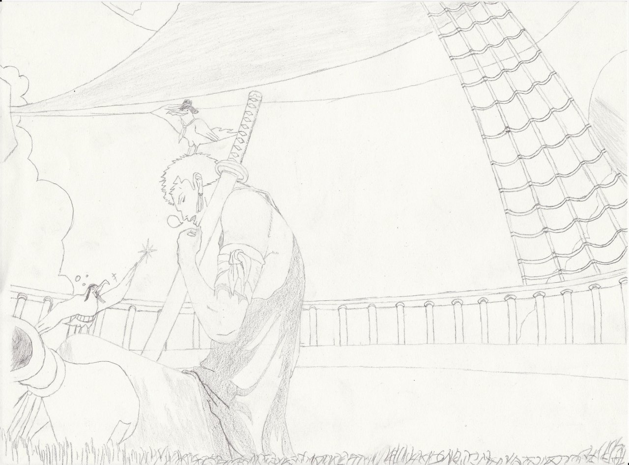 Fonds d'cran Art - Crayon Manga - One piece Zoro