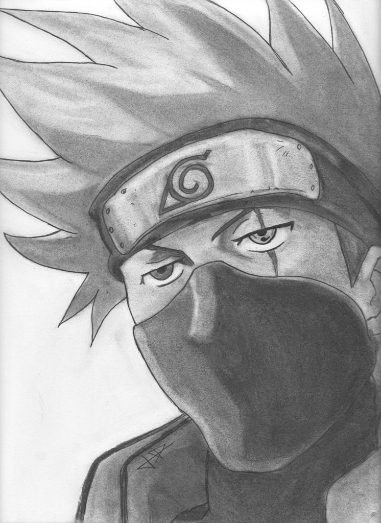 Fonds d'cran Art - Crayon Manga - Naruto Kakashi Hatake