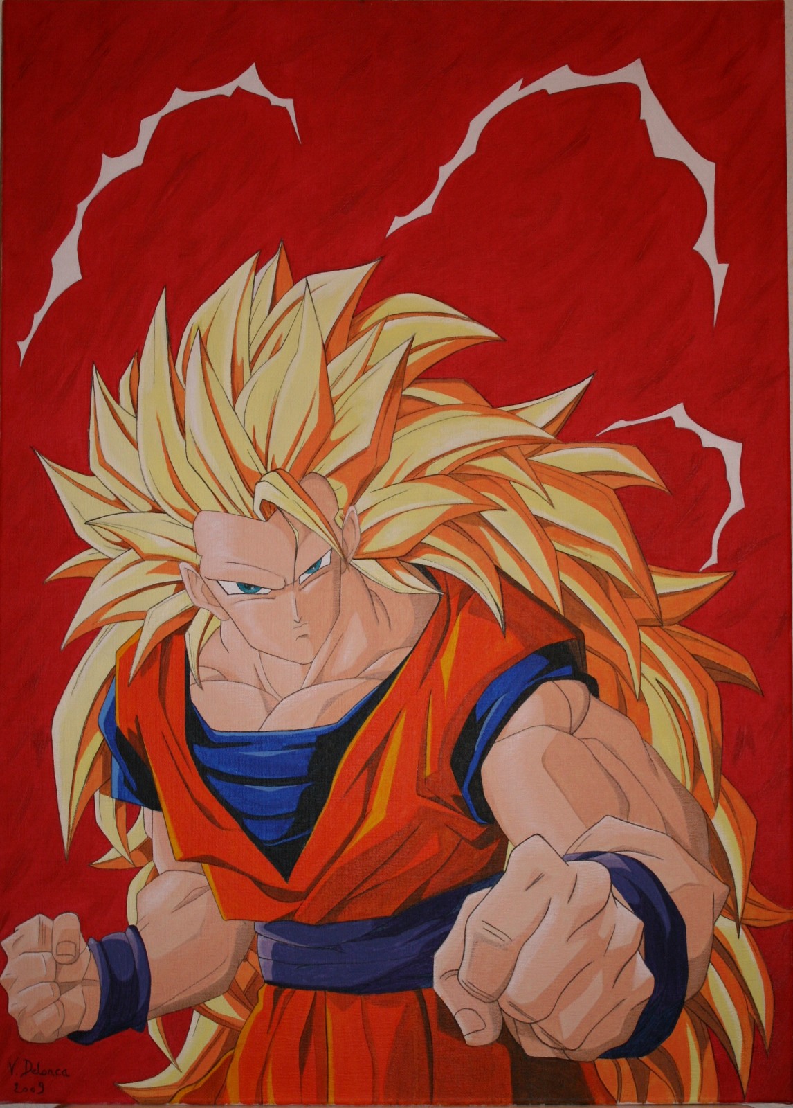 Fonds d'cran Art - Peinture Manga sangoku super sayan 3