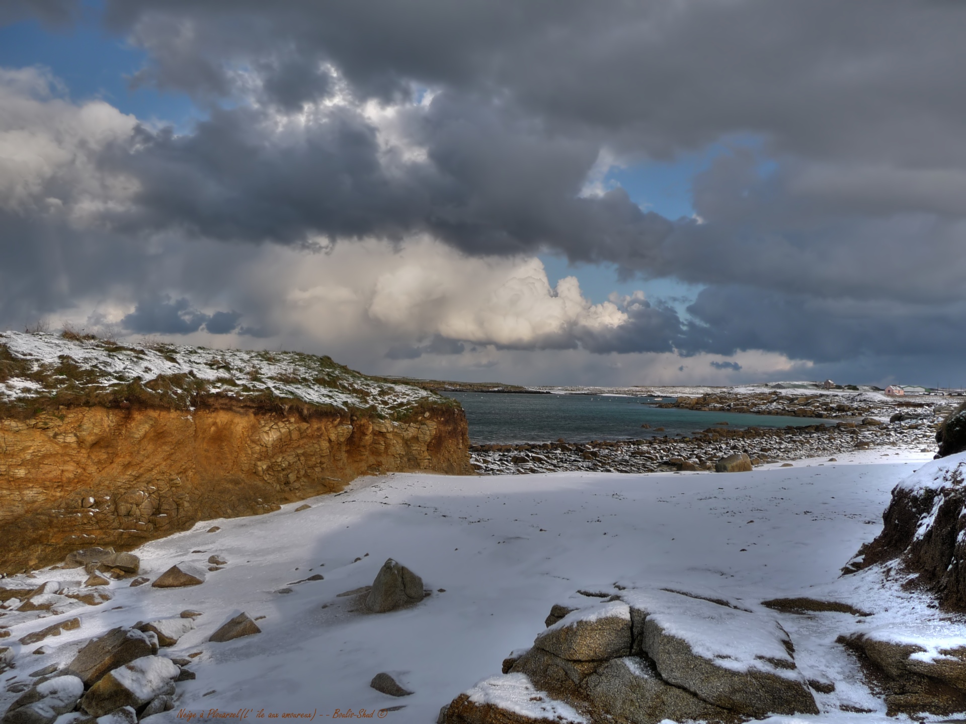 Fonds d'cran Nature Mers - Ocans - Plages Neige  Plouarzel (Finistre)