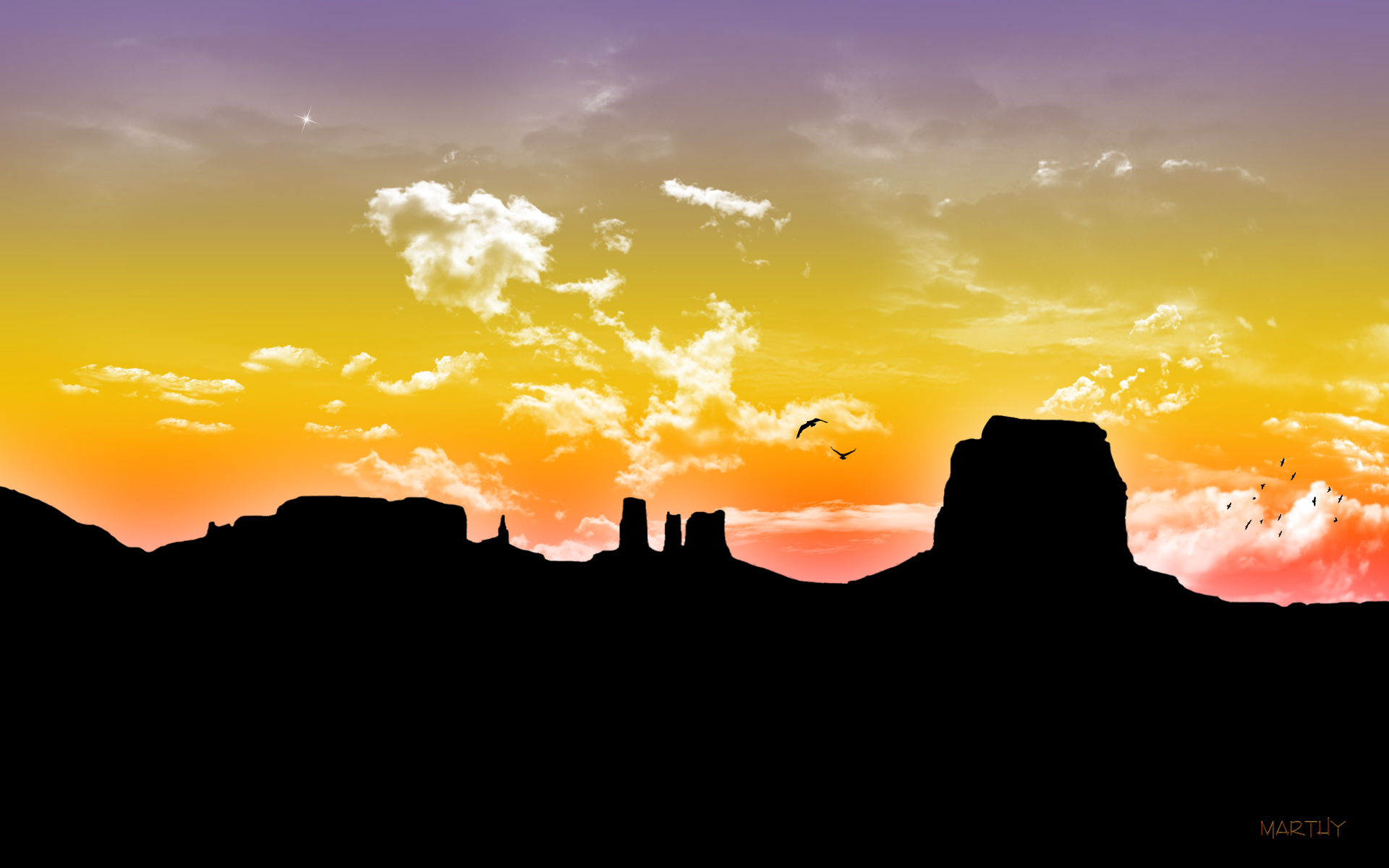 Wallpapers Digital Art Nature - Skies, sunsets Far west