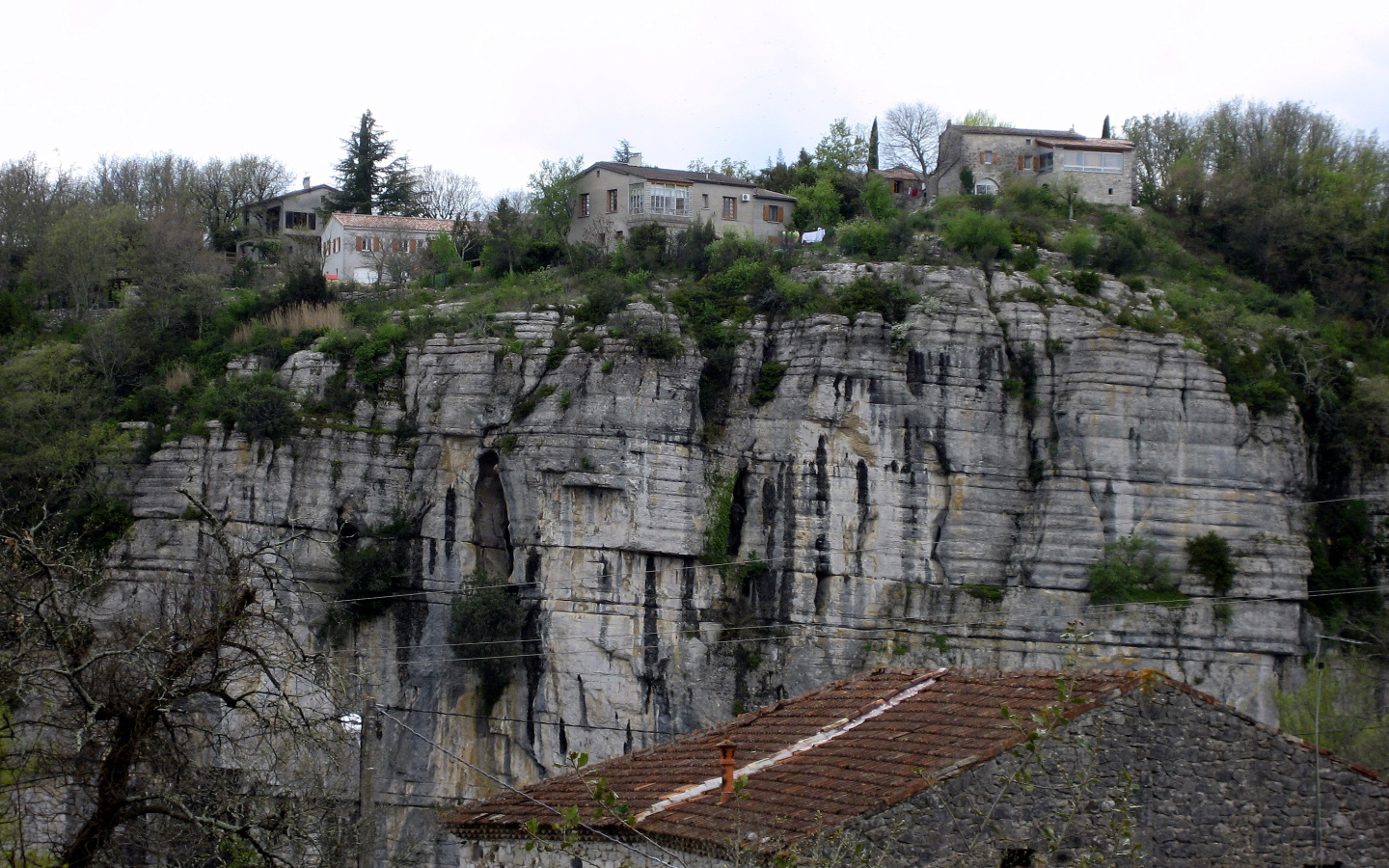 Wallpapers Nature Cliffs MAISONS  SUR LA FALAISE