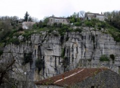 Fonds d'cran Nature MAISONS  SUR LA FALAISE