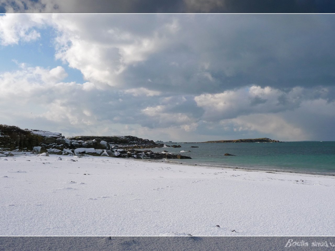 Wallpapers Nature Seas - Oceans - Beaches Plage de porsman sous la neige