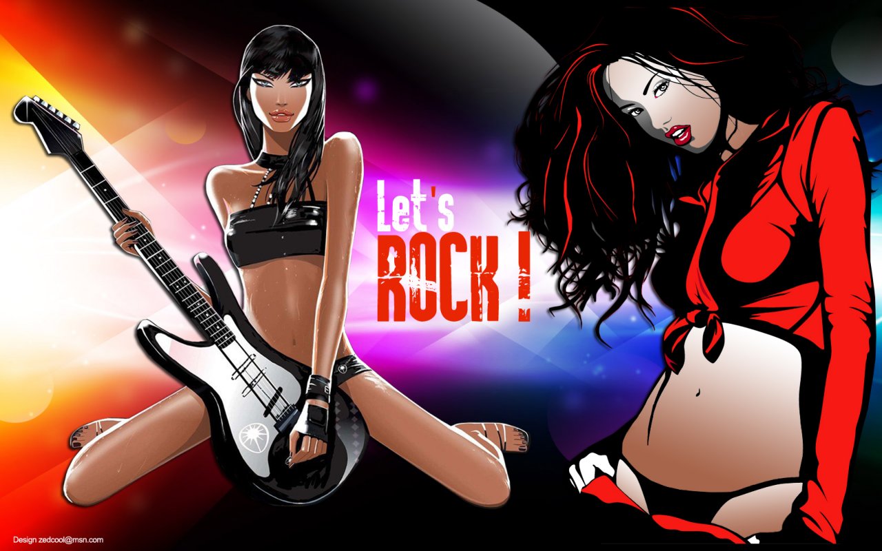 Wallpapers Digital Art Women - Femininity Let's ROCK !!!