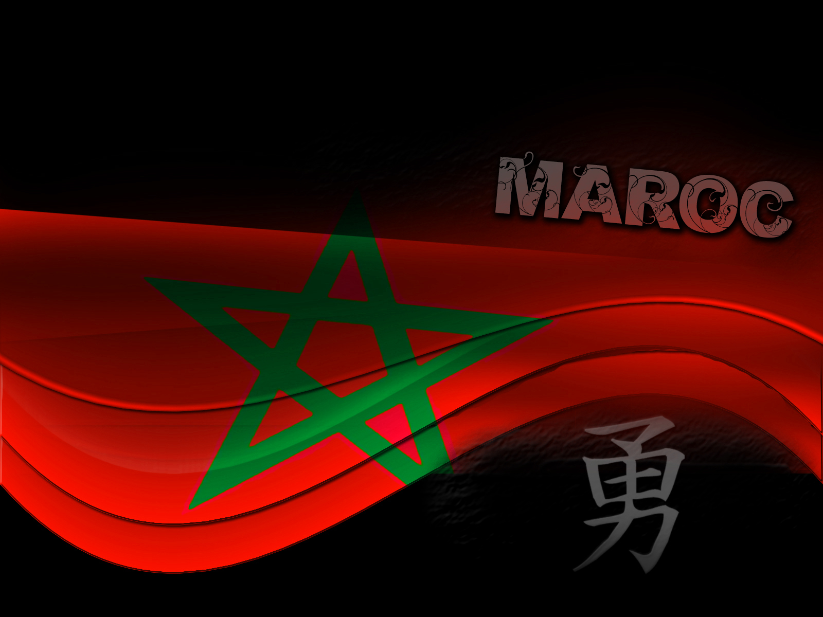 Fonds d'cran Art - Numrique Voyage - Drapeaux Maroc