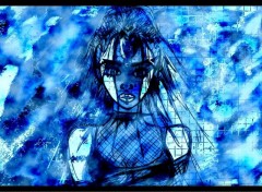 Wallpapers Digital Art dessin femme sexy par moi abstrait bleu en fond