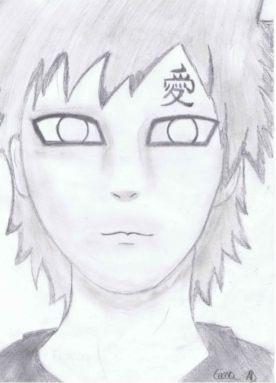 Wallpapers Art - Pencil Manga - Naruto Gaara