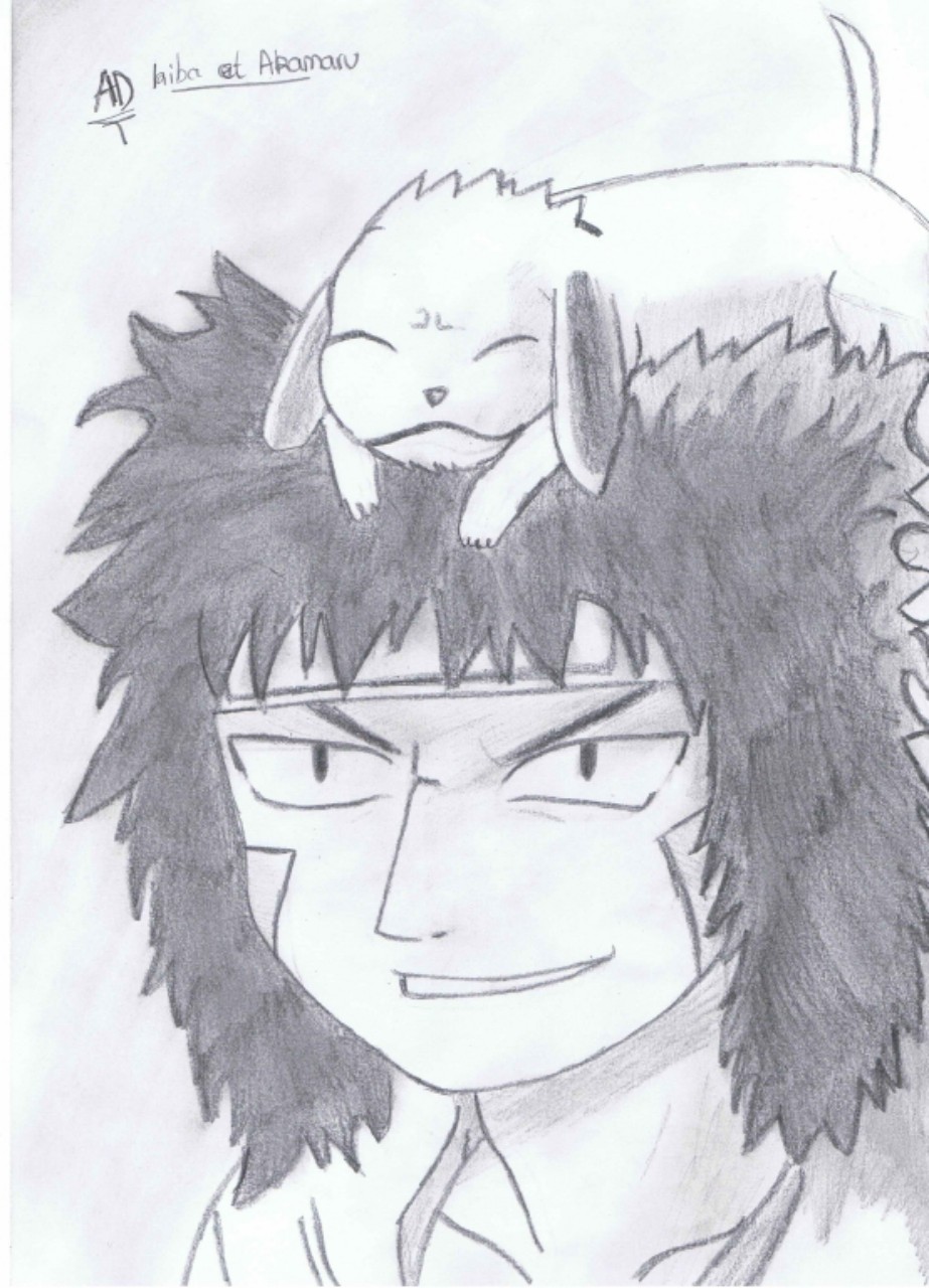 Wallpapers Art - Pencil Manga - Naruto Kiba et Akamaru