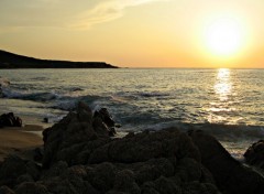 Fonds d'cran Nature coucher de soleil sur les plages de Propriano