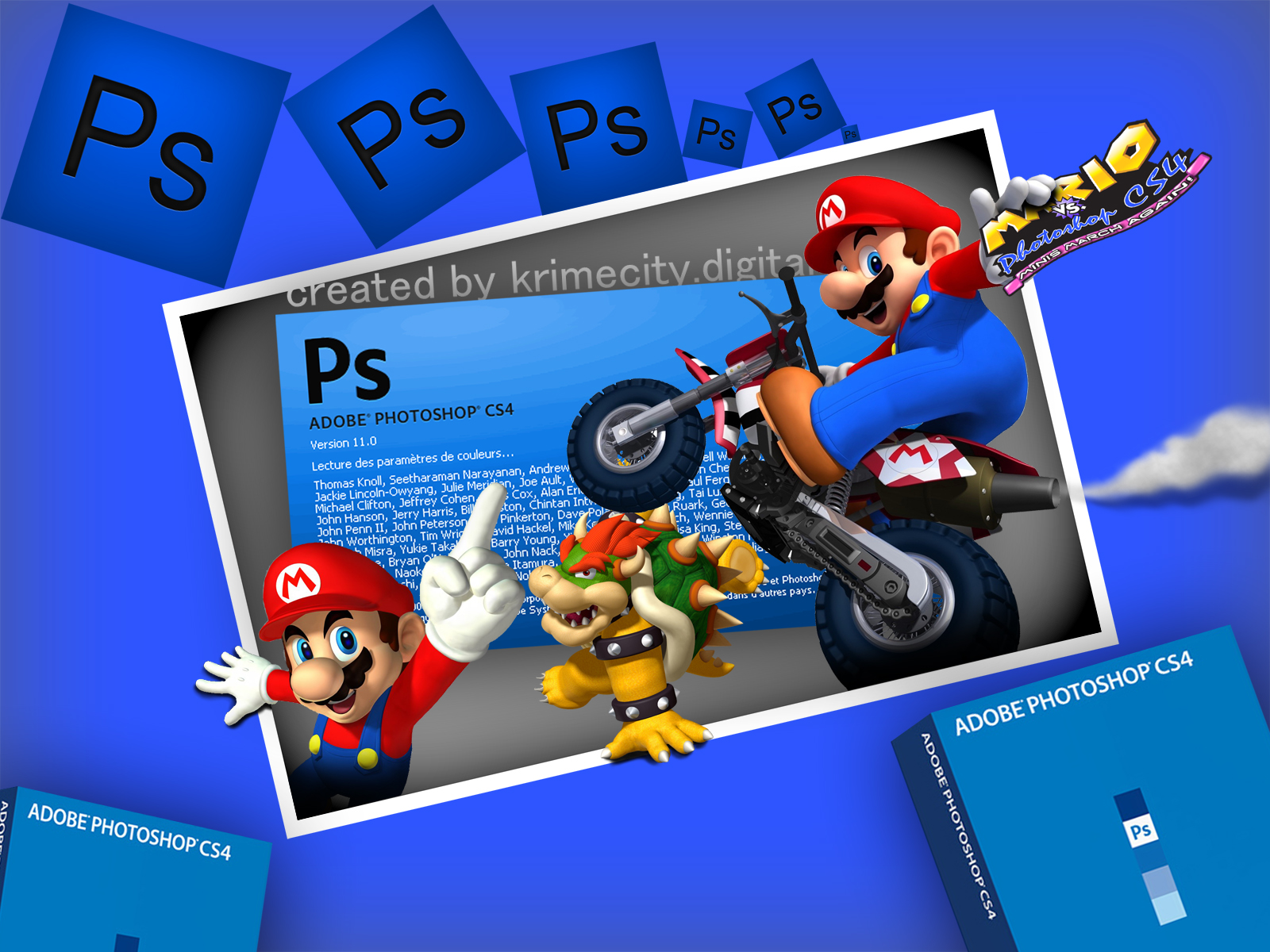 Fonds d'cran Art - Numrique Tablette Graphique mario vs photoshop >>> created by krimecity digital