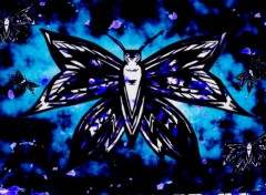 Wallpapers Digital Art dessin papillon par moi fond bleu abstrait