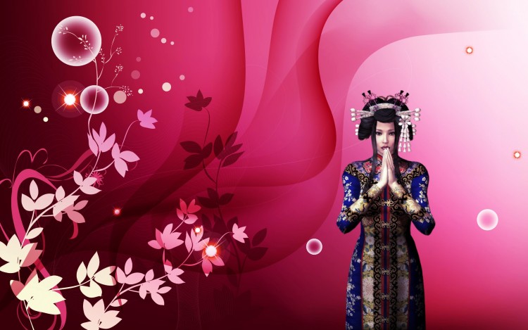 Wallpapers Digital Art Style Asian Asian Pink Light