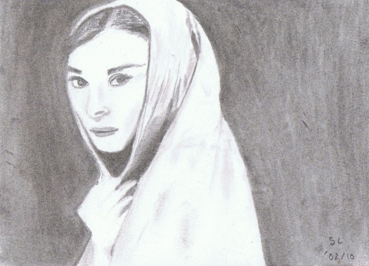 Wallpapers Art - Pencil Portraits Audrey Hepburn