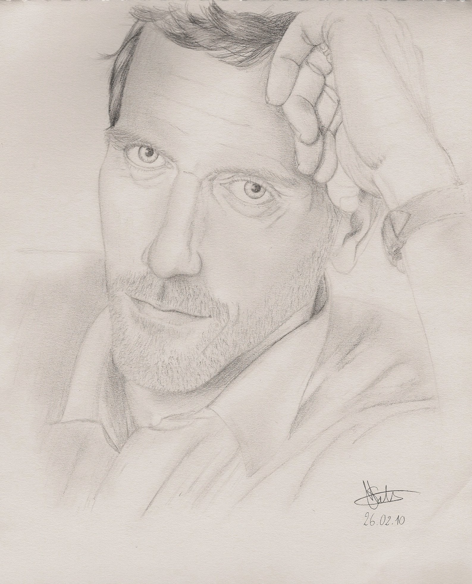 Wallpapers Art - Pencil Portraits Hugh Laurie