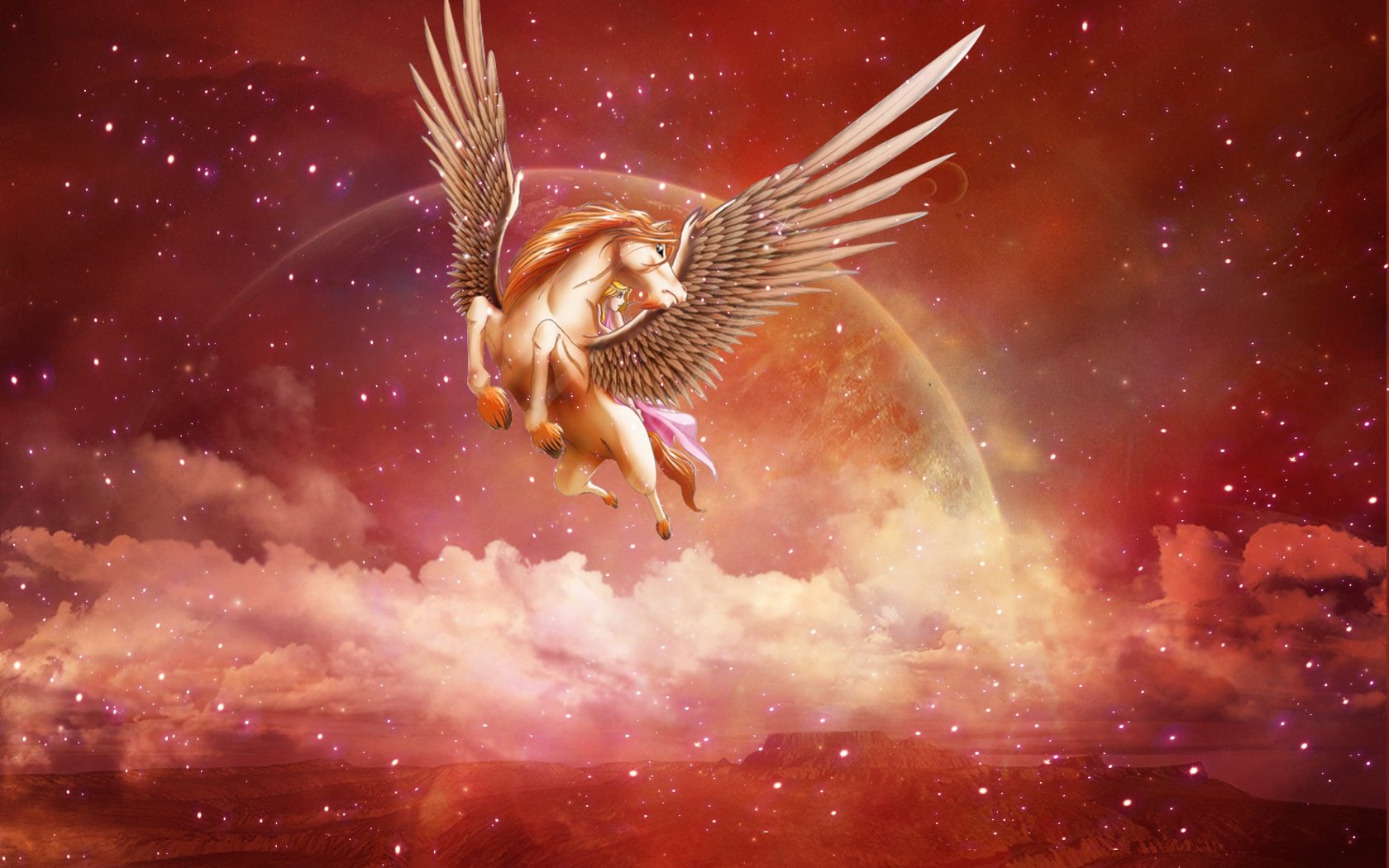 Wallpapers Fantasy and Science Fiction Creatures : Unicorns - Pegasus Pegase