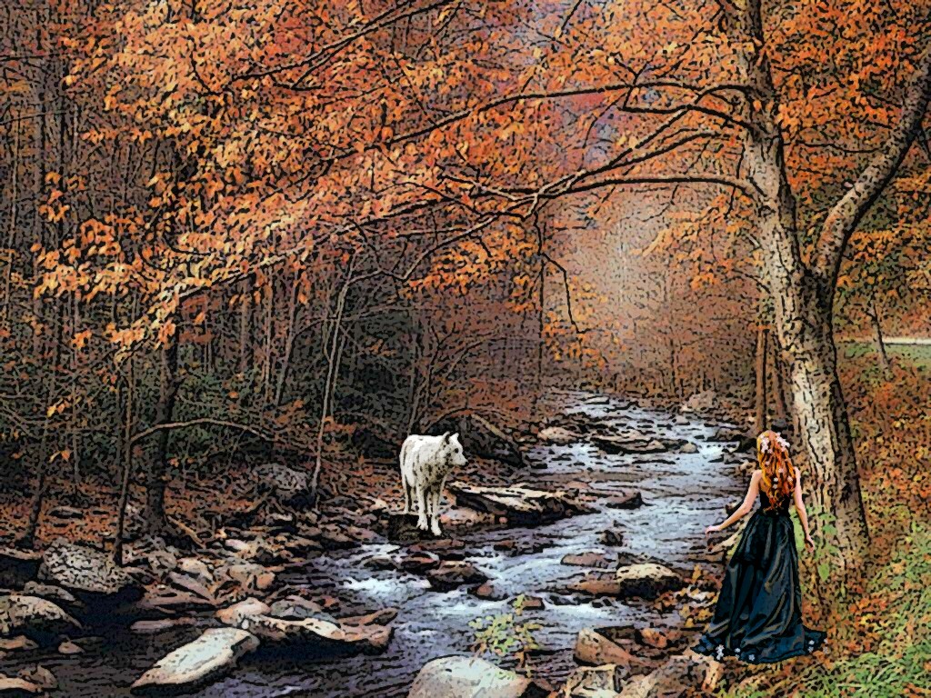 Wallpapers Fantasy and Science Fiction Fantasy Landscapes La Belle et Le Loup