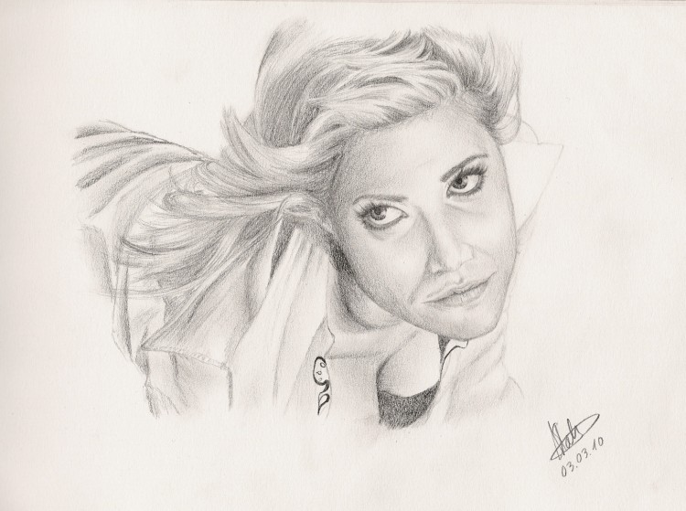 Fonds d'cran Art - Crayon Portraits Brittany Murphy