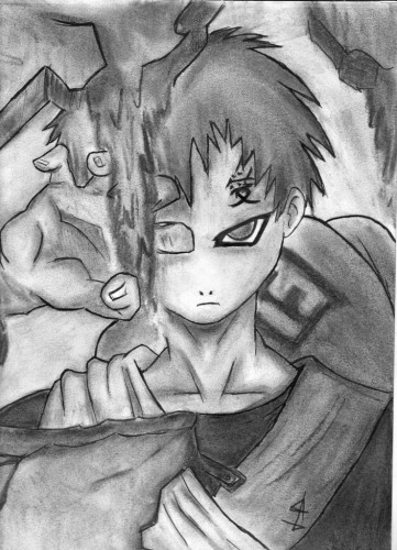 Wallpapers Art - Pencil Manga - Naruto Gaara