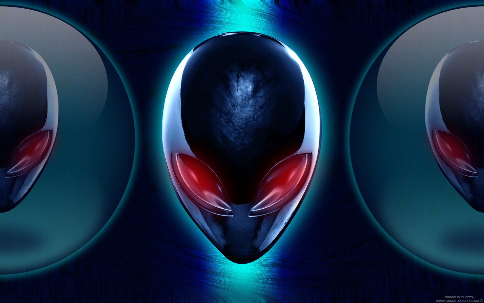 Wallpapers Digital Art Science-Fiction - Robots Dark Azzurro