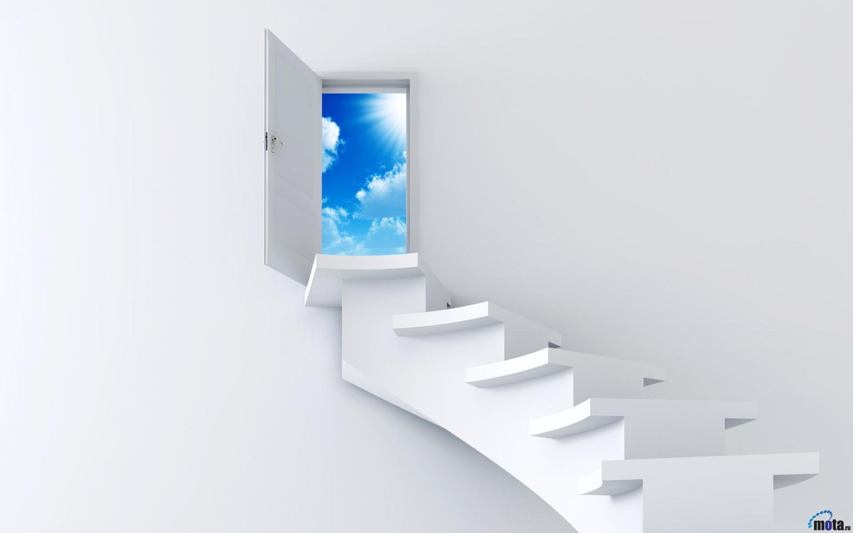 Wallpapers Digital Art 3D - Vue Stairway to skt