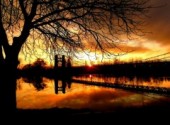 Wallpapers Nature Coucher de soleil sur le Rhone