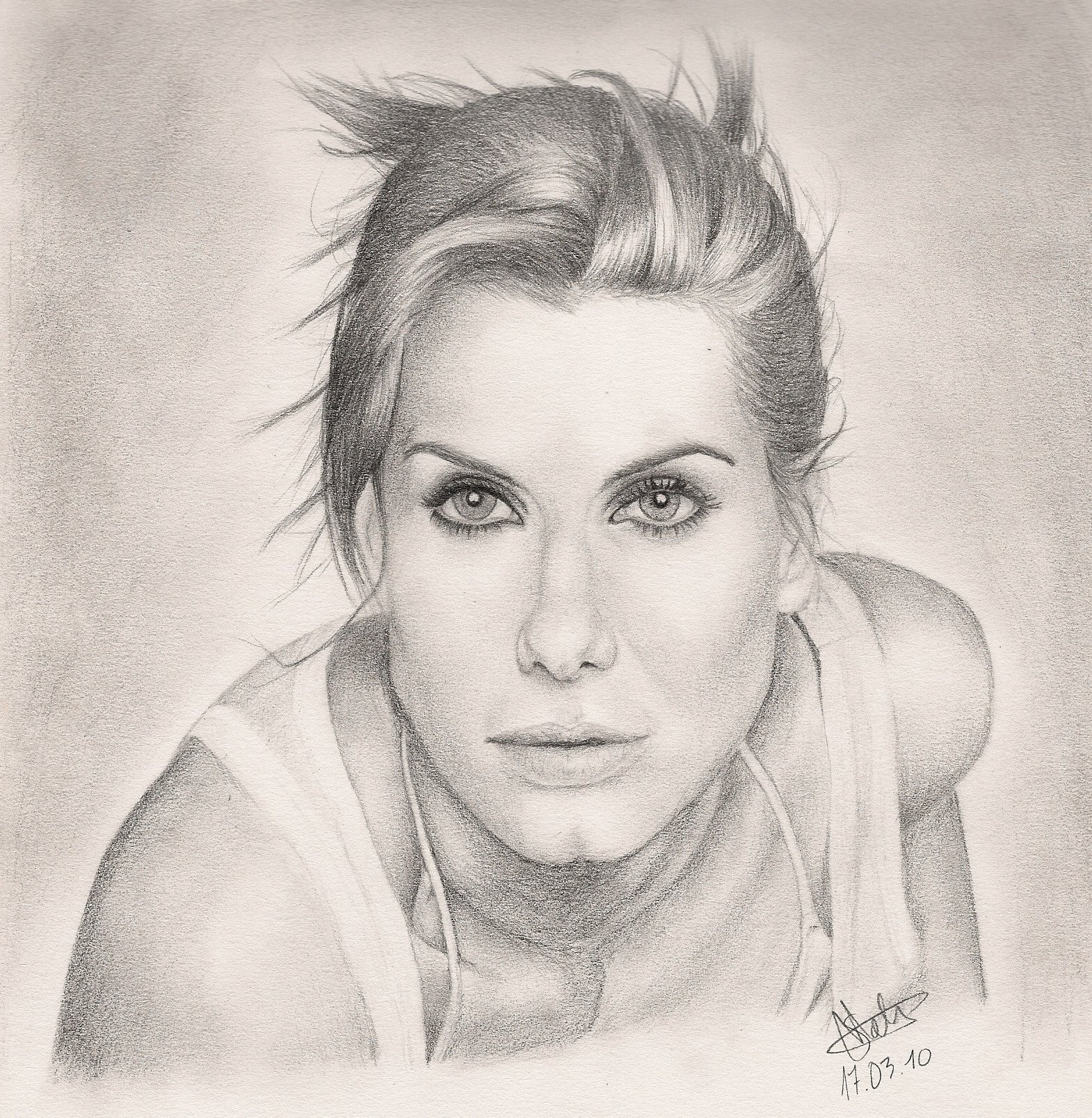 Fonds d'cran Art - Crayon Portraits Sandra Bullock