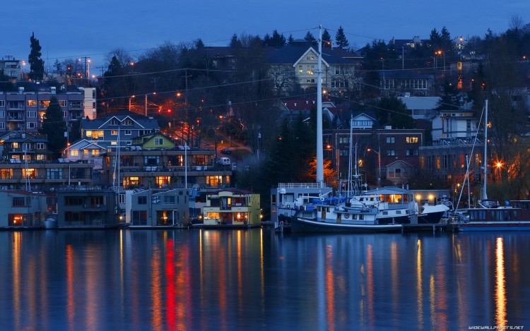 Wallpapers Constructions and architecture Harbours - Docks Ports la nuit