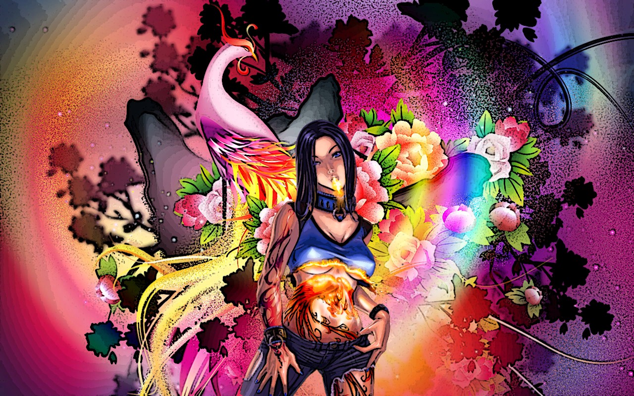 Wallpapers Digital Art Women - Femininity Flame of Colors