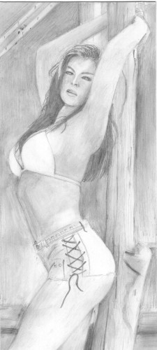 Wallpapers Art - Pencil Women - Femininity Portrait de Carmen Electra