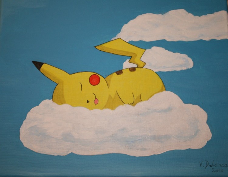 Fonds d'cran Art - Peinture Manga Sieste de Pikachu