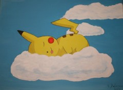 Fonds d'cran Art - Peinture Sieste de Pikachu