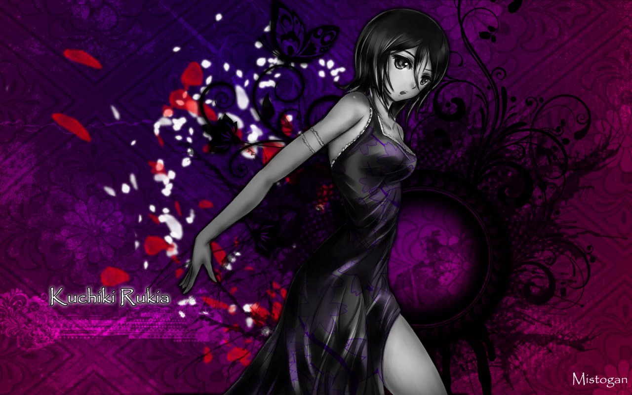 Wallpapers Manga Bleach kuchiki rukia black & white 