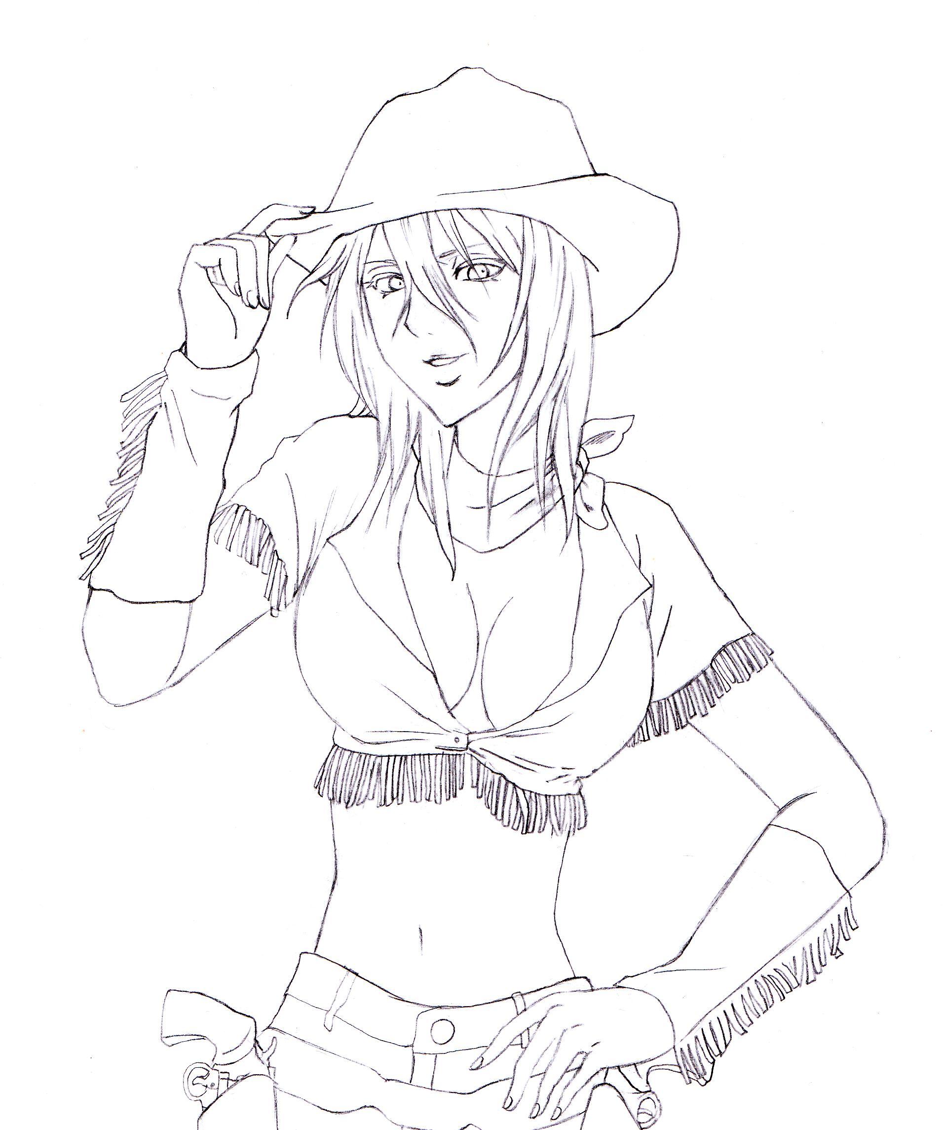 Wallpapers Art - Pencil Manga - Bleach Harribel cowgirl