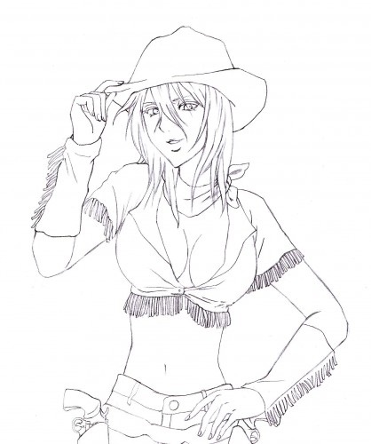 Wallpapers Art - Pencil Manga - Bleach Harribel cowgirl